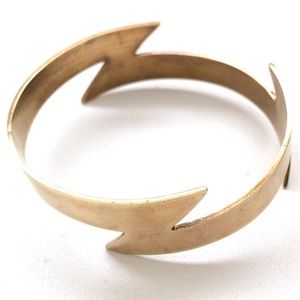Brass infinity lightning bolt bangle bracelet